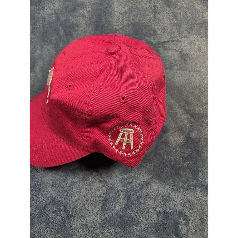 Red Barstool Sports Stool Logo Adjustable Strapback Hat Cap